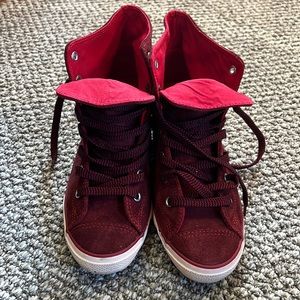 Converse All Star maroon wedges size 9